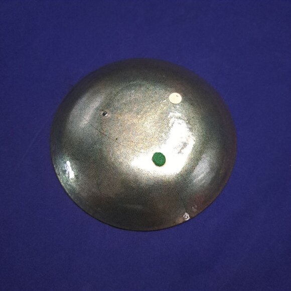 Signed Enamel On Copper Plate Dish Abstract Art Signed H Dankoff - Picture 8 of 9